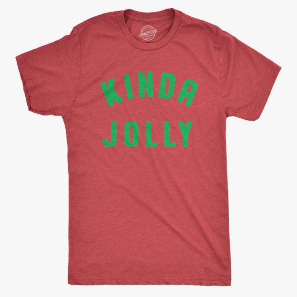 Crazy Dog Red 'Kinda Jolly' T-Shirt Size XL NWOT P2P 24 In